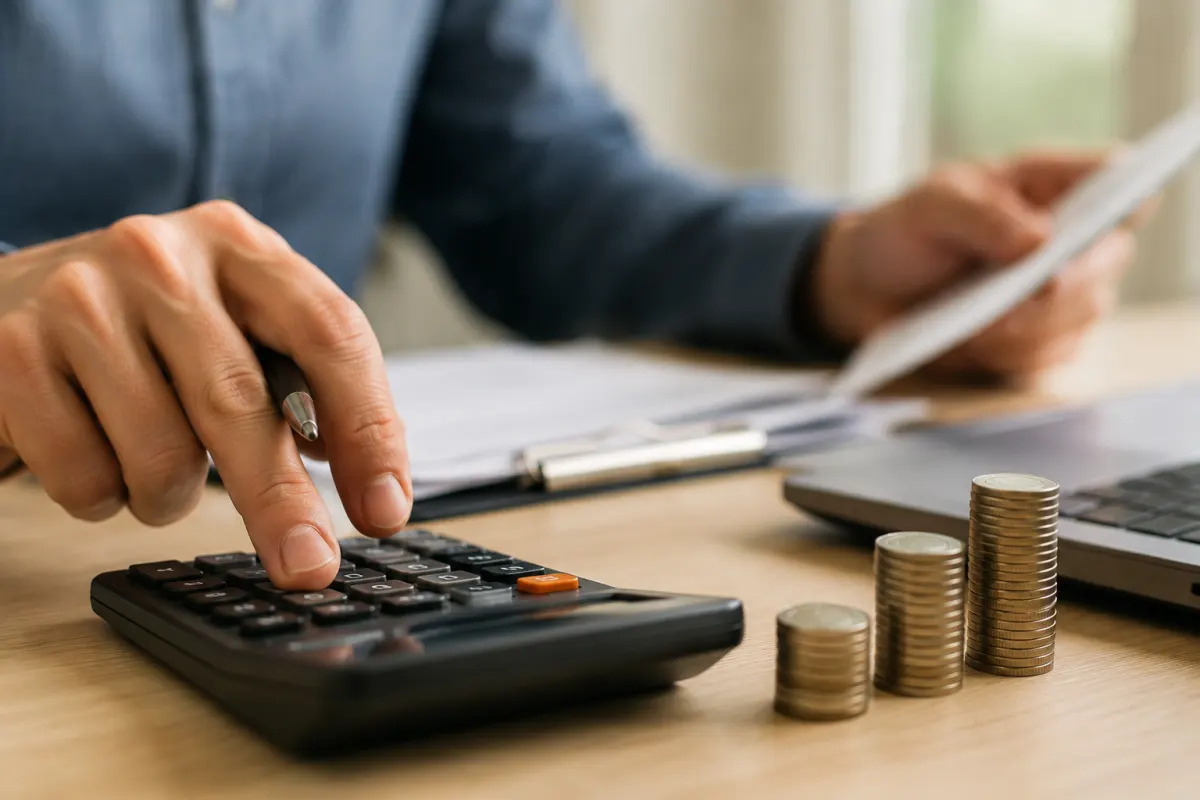 Gros plan sur un stylo posé sur une feuille de calcul avec des chiffres d impôts